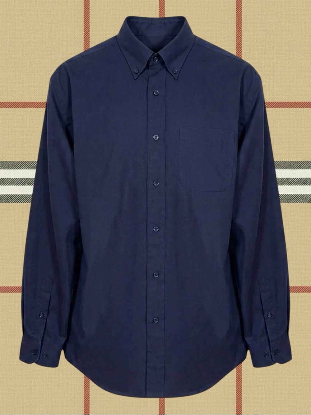 Club Room Shirt Blue Classic Wrinkle Free Linen Cotton Button Down 15.5 34/35